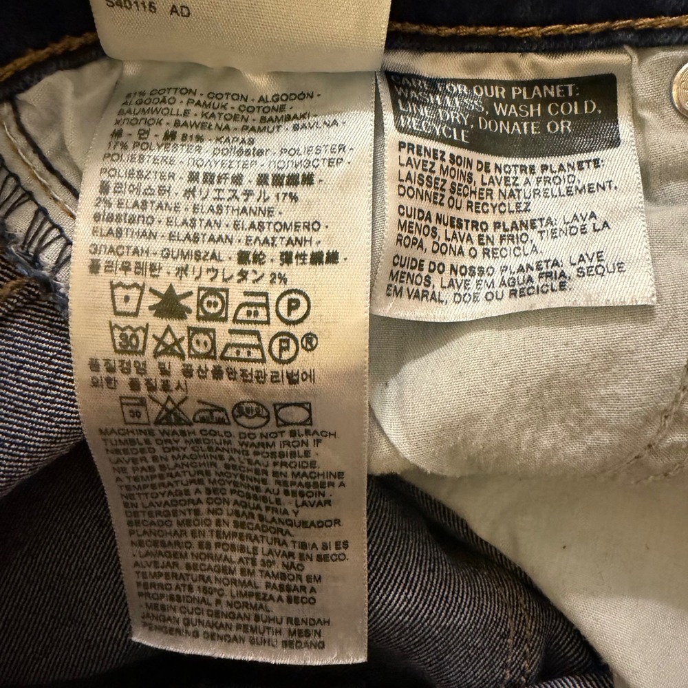 Levis 711 Skinny Jeans Womens 29 Dark Wash Blue Denim Mid Rise Stretch 188810012 - Picture 10 of 11
